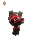 10 Rose Bouquet with Gypso Red Rose