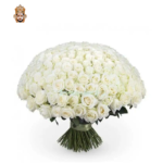 150 Rose Diamond Bouquet White Rose