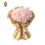 100 Rose Golden Bouquet Pink Jumalia Rose