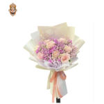 14 Rose Korean Bouquet Pink Aqua Rose