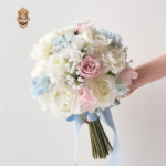 5 Rose Bouquet with Gypso Pink Aqua Rose