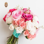 7 Rose Bouquet with Gypso Pink Aqua Rose