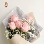 10 Rose Bouquet with Gypso Pink Baby Rose