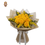 10 Rose Bouquet with Gypso Yellow Rose