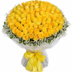 150 Rose Diamond Bouquet Yellow Rose