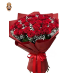40 Rose Bouquet with Gypso Red Rose